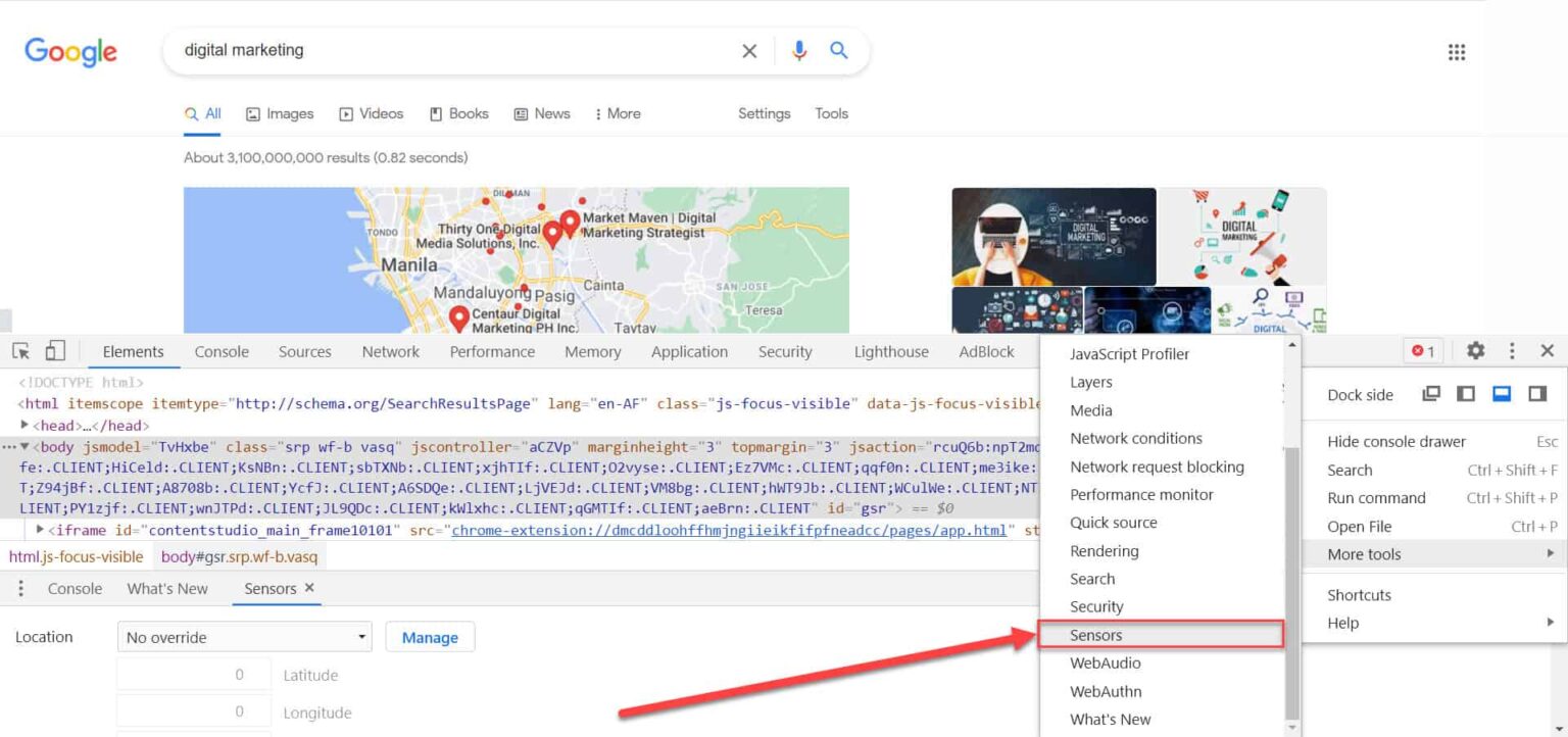google chrome plus d’outils capteur