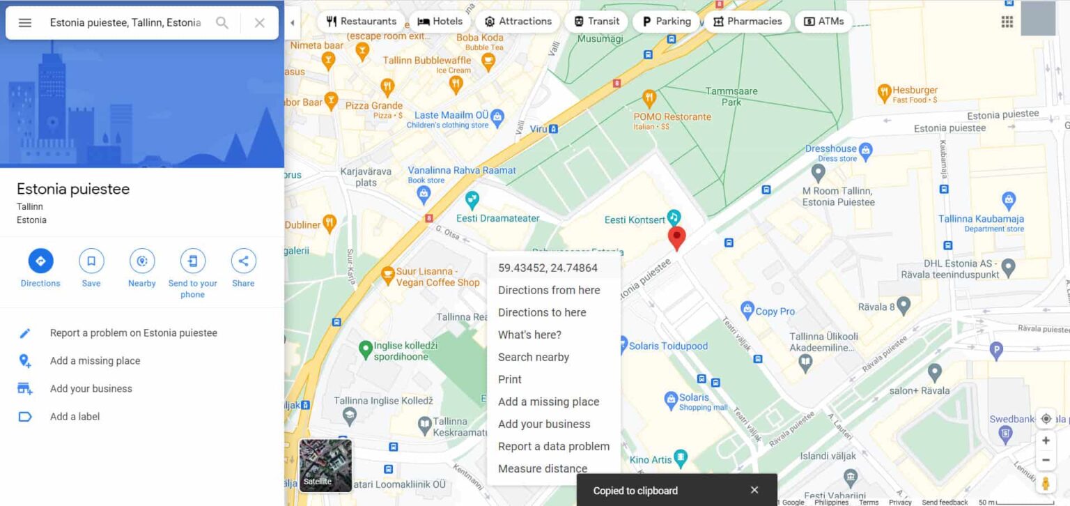 coordonnées d’oogle maps