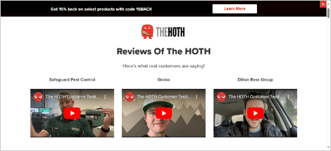 le hoth a également créé une autre page présentant de nombreux témoignages vidéo