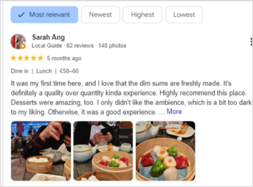 exemple soulignant l’importance d’acquérir des avis clients récents pour rester compétitif et améliorer le classement seo local.