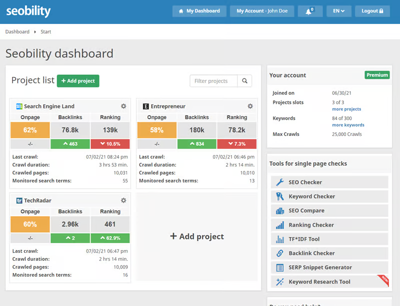 white label software for content marketers - seobility
